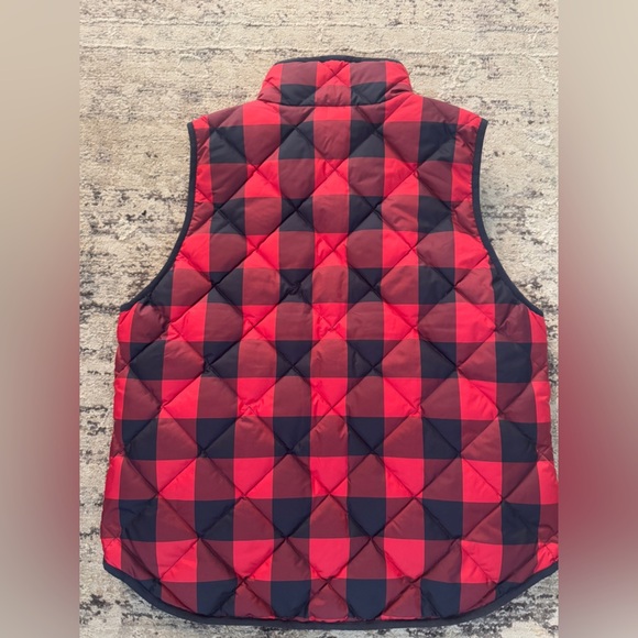 J Crew Excursion plaid quilted black and red checkered preppy vest size XL - Picture 4 of 14